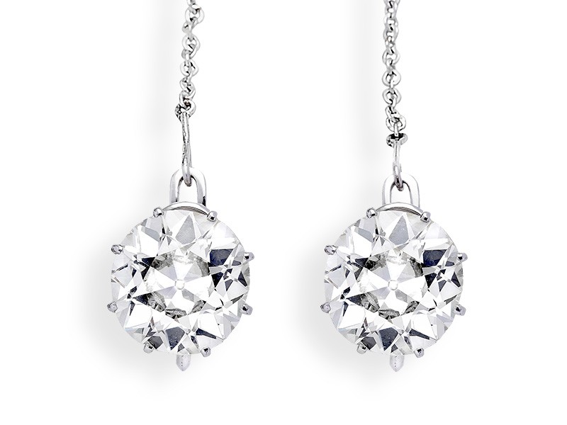 Earrings<br>with old cut diamonds